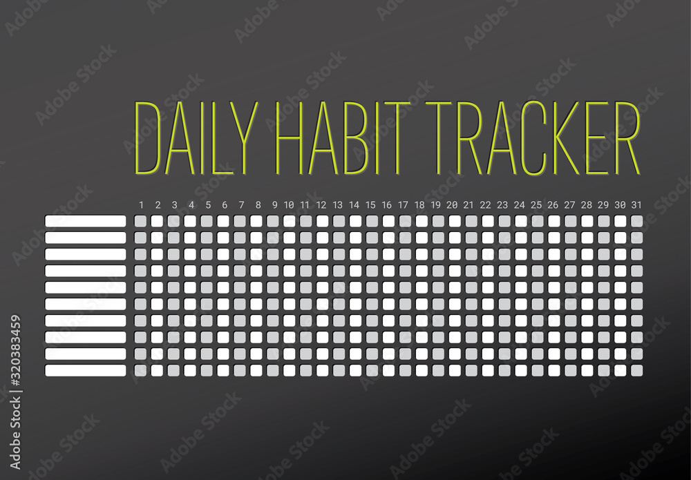 Daily Habit Tracker Layout Stock Template | Adobe Stock