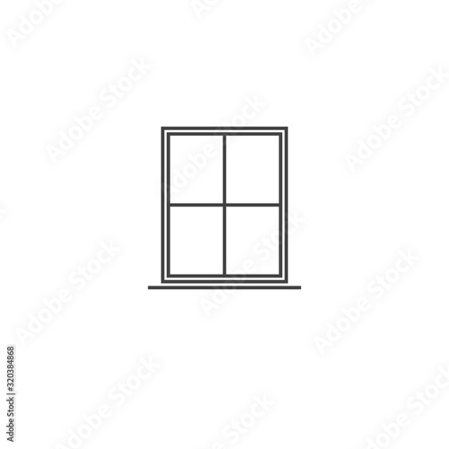 Vector window icon on white isolated background.