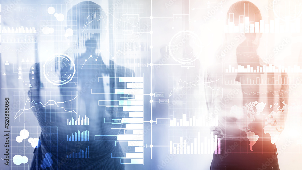 Business intelligence. Diagram, Graph, Stock Trading, Investment dashboard, transparent blurred background. Business intelligence. Diagram, Graph, Stock Trading, Investment dashboard, transparent blurred background.