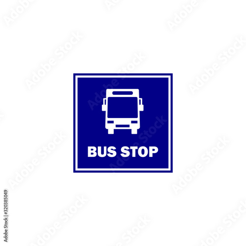 Bus stop vector icon on white isolated background.