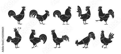 Cock of animal isolated black,simple set icon.Vector illustration set rooster cockerel.Vector black,simple icon cock of animal.