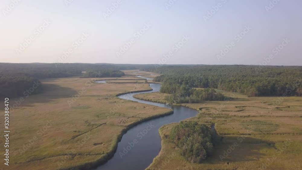 Aerial Panorama Of Indian Head River Meandering Through Wilderness Aerial Panorama Of Indian Head River Meandering Through Wilderness