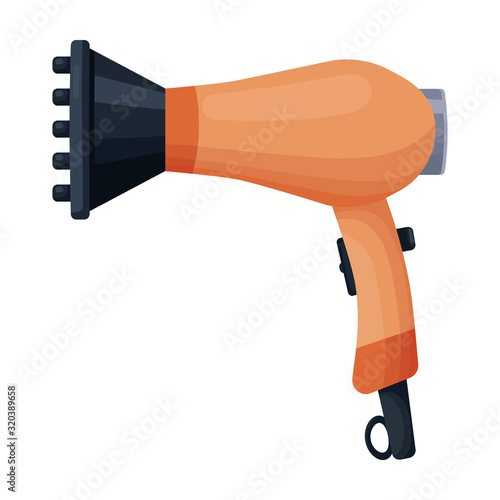 Hair dryer vector icon.Cartoon vector icon isolated on white background hair dryer .