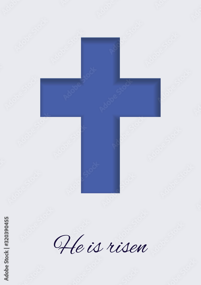 He is risen. Paper cut style, cross shaped. Happy easter greeting card template. He is risen. Paper cut style, cross shaped. Happy easter greeting card template.