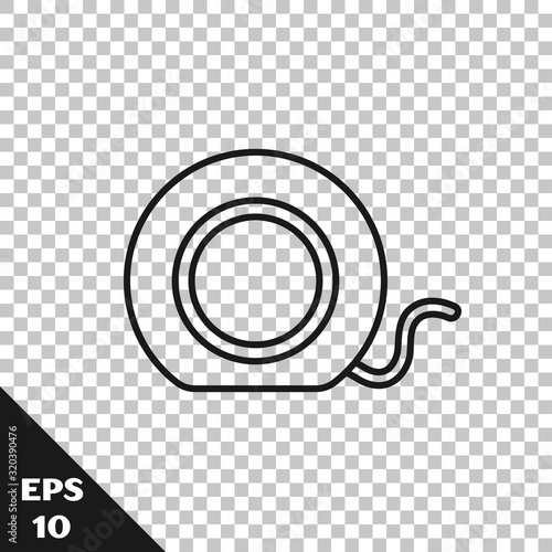 Black line Dental floss icon isolated on transparent background. Vector Illustration