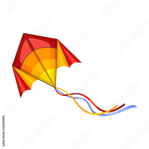 Kite vector icon.Cartoon vector icon isolated on white background kite .