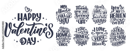 Set with slogans about love...