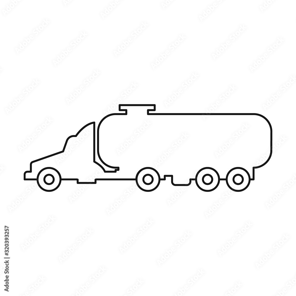 Truck vector icon.outline vector icon isolated on white background truck .