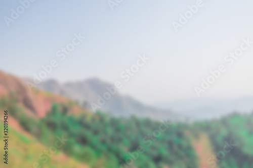 Fototapeta Naklejka Na Ścianę i Meble -  blurred mountain background natural park outdoor hiking 