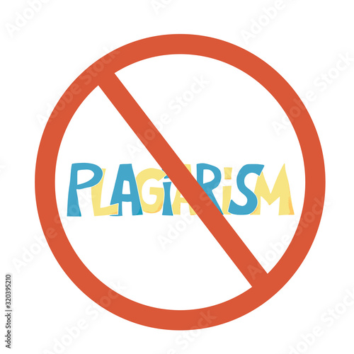 Plagiarism concept Vector hand drawn property text