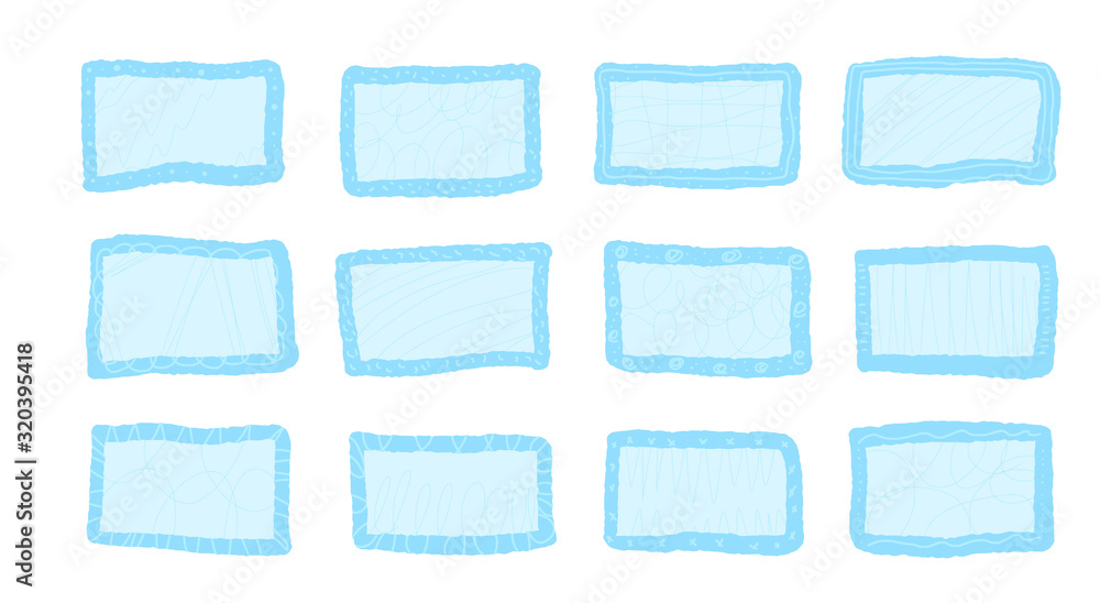 Set of hand drawn frames. Vector illustration. Set of hand drawn frames. Vector illustration.