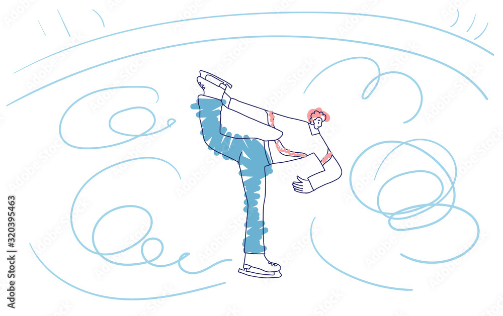 Fototapeta premium Figure skaters. Athletes on the rink Vector design