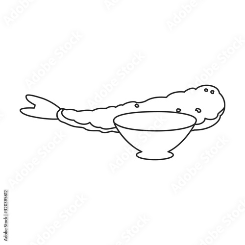 Shrimp vector icon.Outline,line vector icon isolated on white background shrimp .