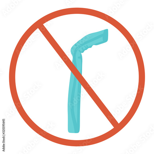 No plastic symbol. Forbidden vector plastic sign.