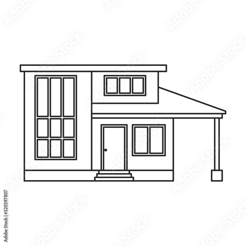 Villa of house vector icon.Outline line vector icon isolated on white background villa of house .