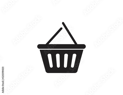 Basket. Shopping basket. Plastic shopping basket vector web icon isolated on white background, EPS 10, top view