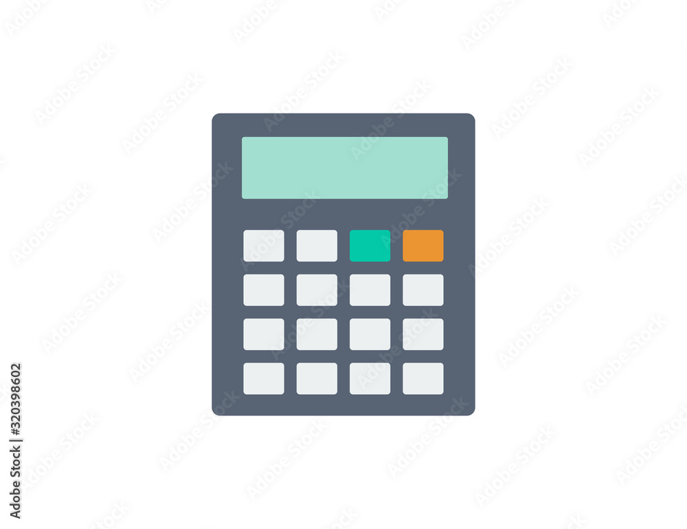 Calculator icon. Calculator keys vector web icon isolated on white background, EPS 10, top view. Calculator icon. Calculator keys vector web icon isolated on white background, EPS 10, top view.