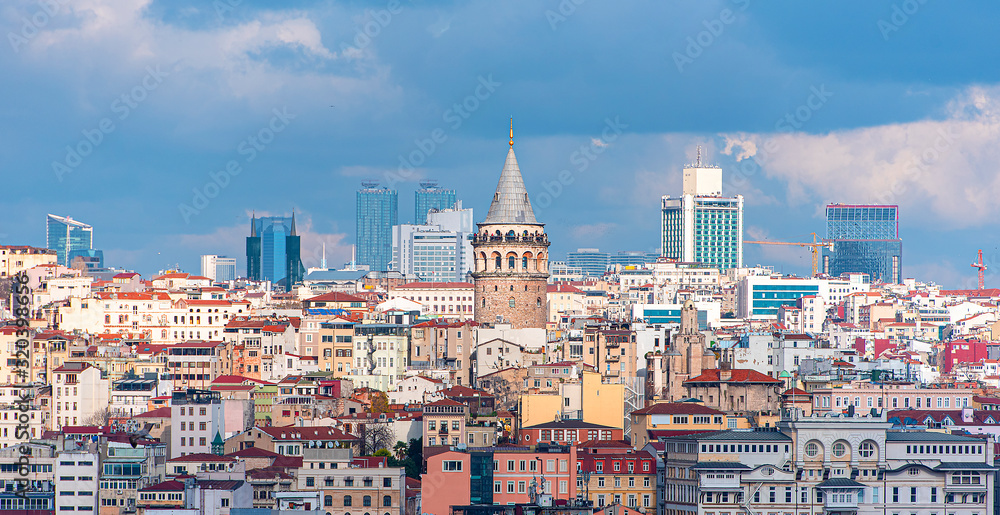 Galata Tower and Istanbul, Panoramic Cityscape, View of Istanbul 