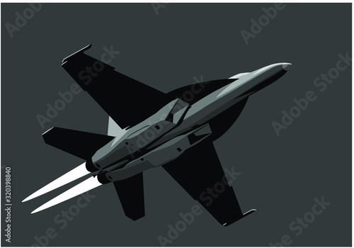 Boeing F/A-18E/F Super Hornet.. Fighter jet in the sky. Vector drawing of modern military aircraft. Image for illustration. photo