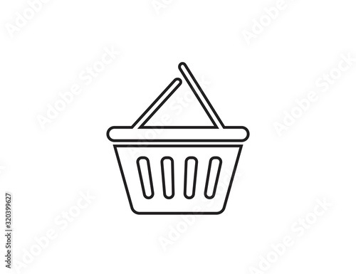 Basket. Shopping basket. Plastic shopping basket vector web icon isolated on white background, EPS 10, top view