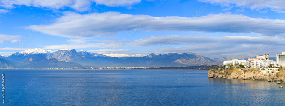 Antalya sea and mountain views, sea in Turkey