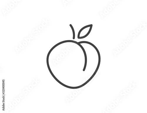 Peach. Peach fruit half with leaf isolated on transparent background