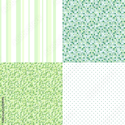 Set of seamless patterns. Simple colored background. Seamless geometric texture