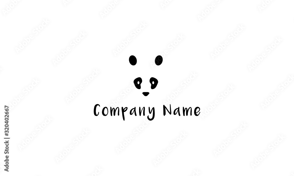 Vector logo on which an abstract image of the head of a panda. Vector logo on which an abstract image of the head of a panda.
