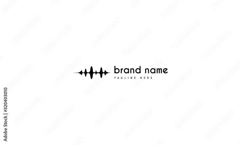 Vector logo on which an abstract image of a sound wave. Vector logo on which an abstract image of a sound wave.