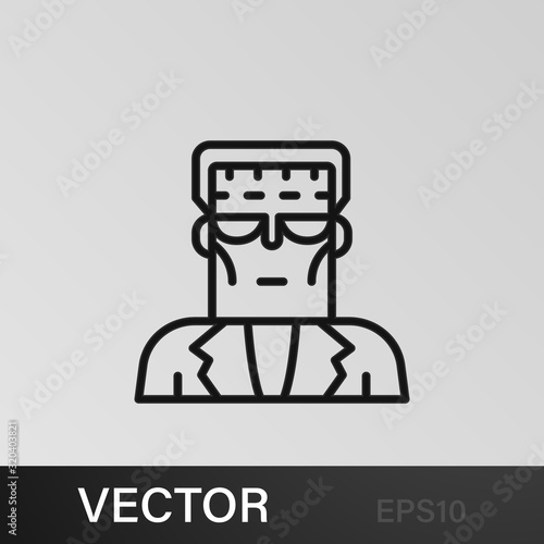 Frank enstein icon. Element of science illustration. Thin line illustration for website design and development, app development. Premium outline icon photo