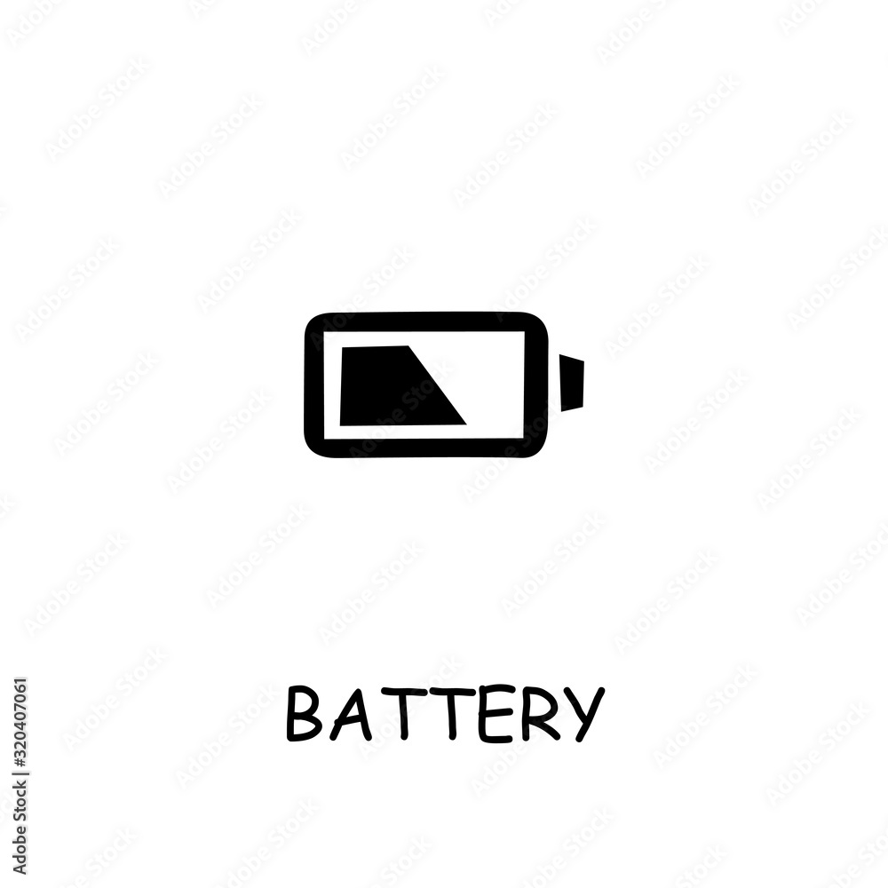 Battery flat vector icon Battery flat vector icon