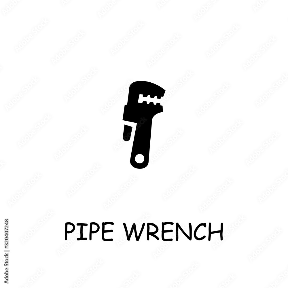 Pipe wrench flat vector icon