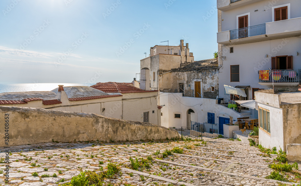 Summer afternoon view in Peschici, beautiful village in the Gargano region of Puglia (Apulia), Italy.