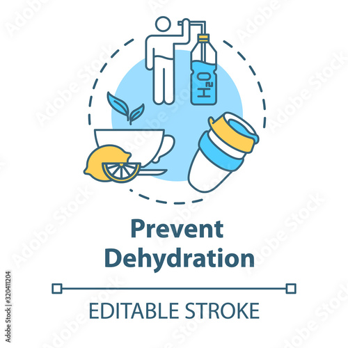 Prevent dehydration concept icon. Natural treatment for flu. Moisturizing and skincare. Stay hydrated idea thin line illustration. Vector isolated outline RGB color drawing. Editable stroke