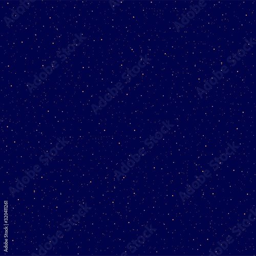 Detailed seamless realistic night starry blue sky. Cosmos concept. Galaxy explosion. Stars in space abstract. Astronomy beauty pattern. Congratulations or invitation background. Vector illustration