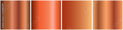 Set Bronze Copper metal foil abstract background with modern gradient style, shiny and metal steel gradient template – stock vector