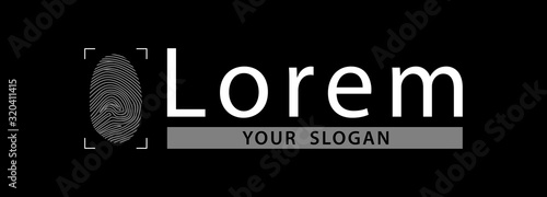 Logo Fingerprint Icon. Vector illustration