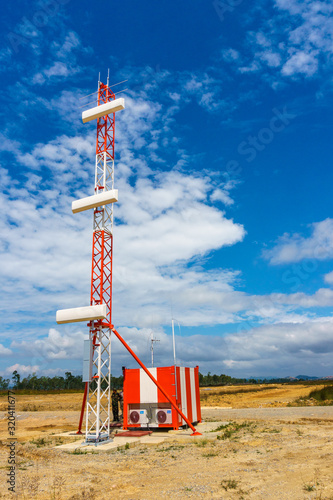 Glide path antenna of the instrument landing system.