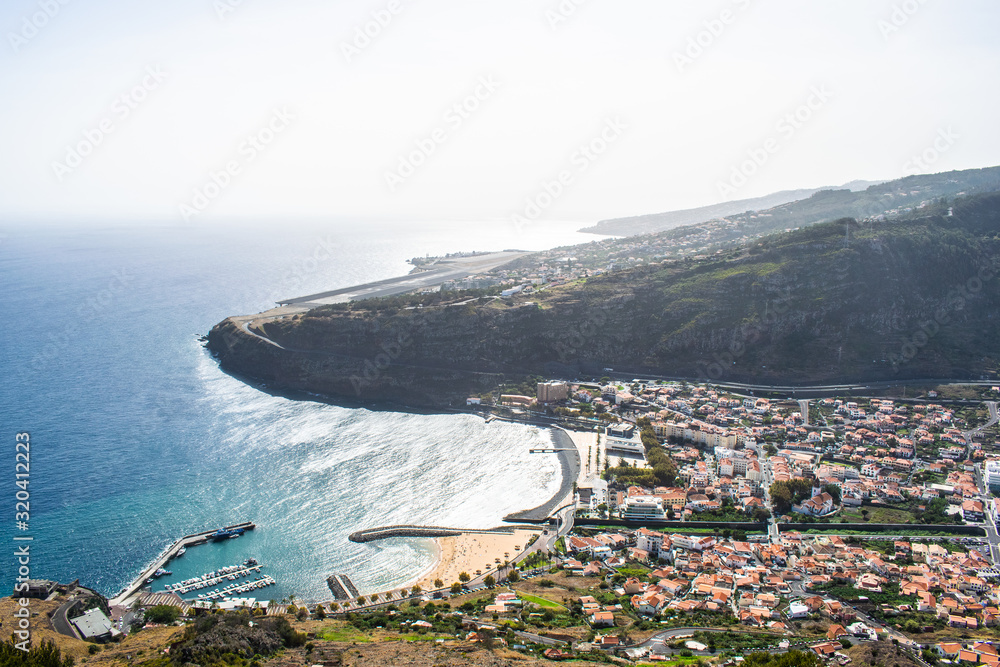aerial view of the city of Machico