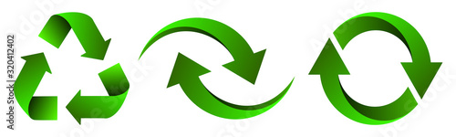 Set of arrow recycle, means using recycled resources – stock vector