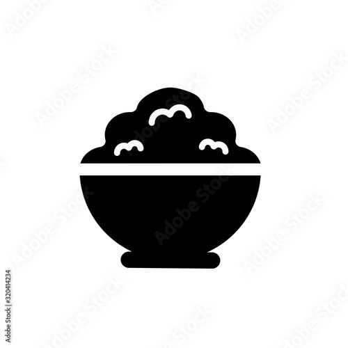 Bowl of food vector icon for cereal and rice