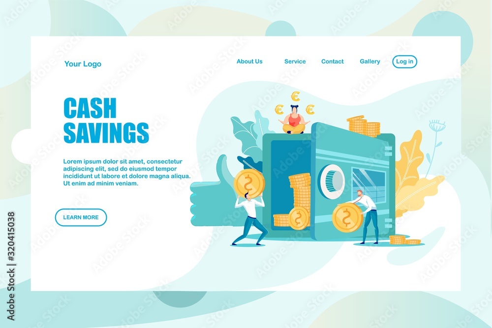 Cash Savings and Opened Bank Deposit Landing Page Cash Savings and Opened Bank Deposit Landing Page