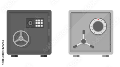 Safe front view on white background