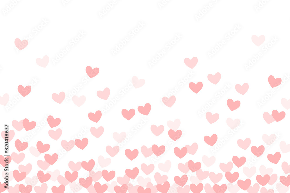 Vector romantic background with cute little hearts for Valentine's Day