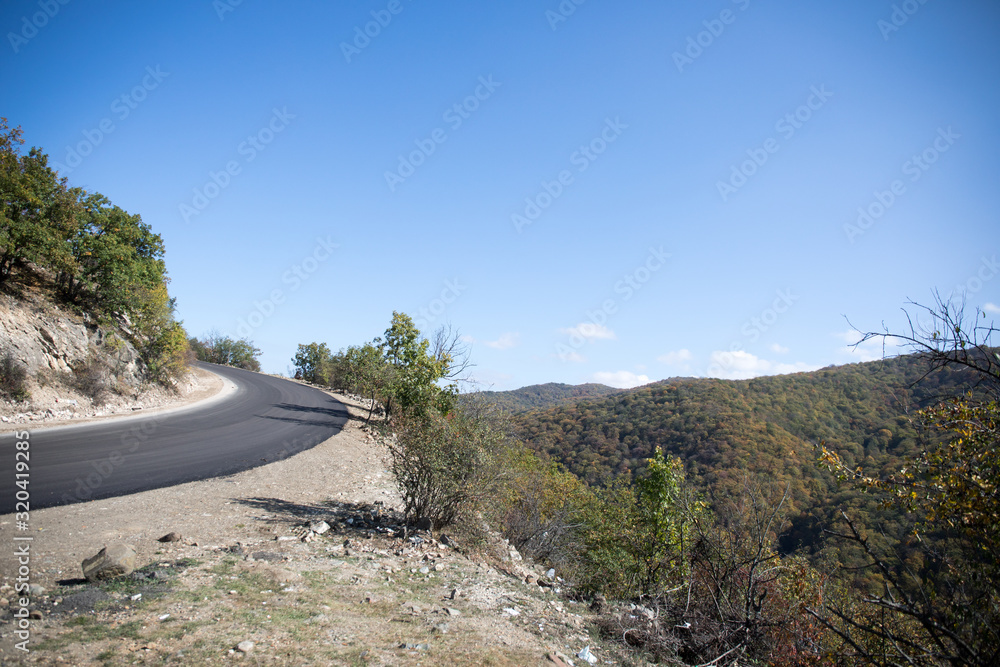 Beautiful autumn forest during sunset time. Azerbaijan Nature Beautiful autumn forest during sunset time. Azerbaijan Nature