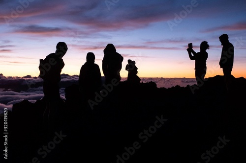 Photo sur le coucher de soleil sur le Piton de la Fournaise