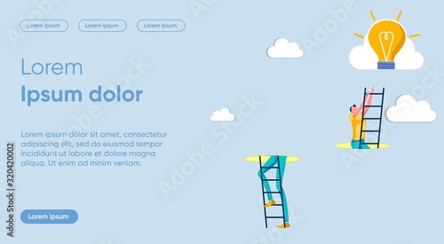 Reaching Heights Flat Landing Page Vector Template