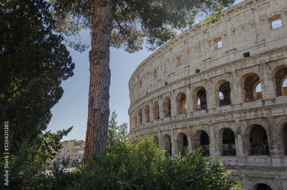 Obraz premium Rome, Italy, September 27th, 2018: The Colosseum one of the New seven wonders of the world. An iconic symbol of Imperial Rome,
