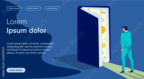 Education Light Flat Landing Page Vector Template