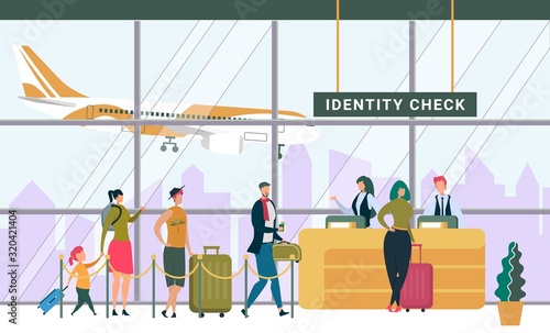 Friendly Staff Checking Passengers Docs at Desk.